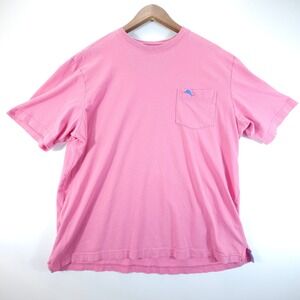 Tommy Bahama Pocket Tee Mens L Pink Marlin Logo Relaxed Cotton Minimalist Summer